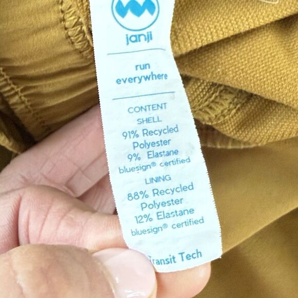 Janji Transit Tech Pants Men's Large Brown Polyester Blend Pull On Tapered 31x28 - Picture 16 of 16